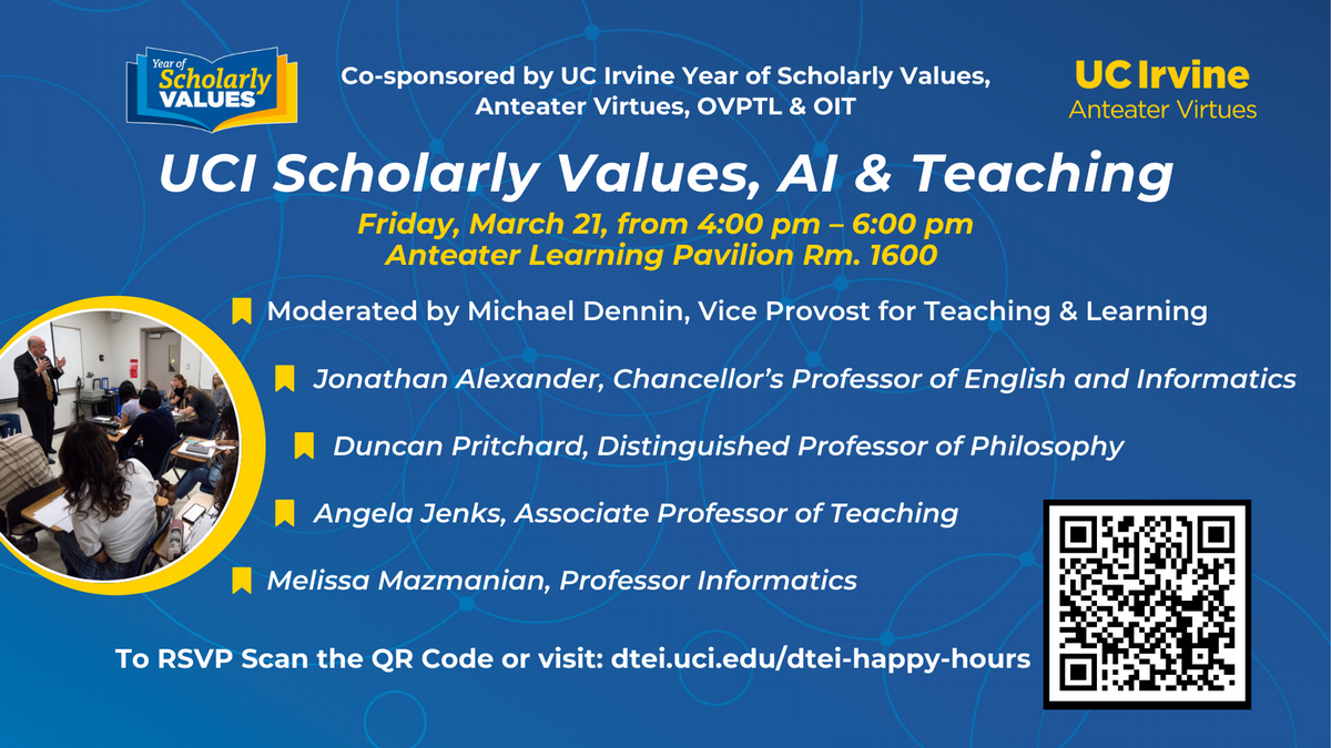 Scholarly Values, AI & Teaching graphic
